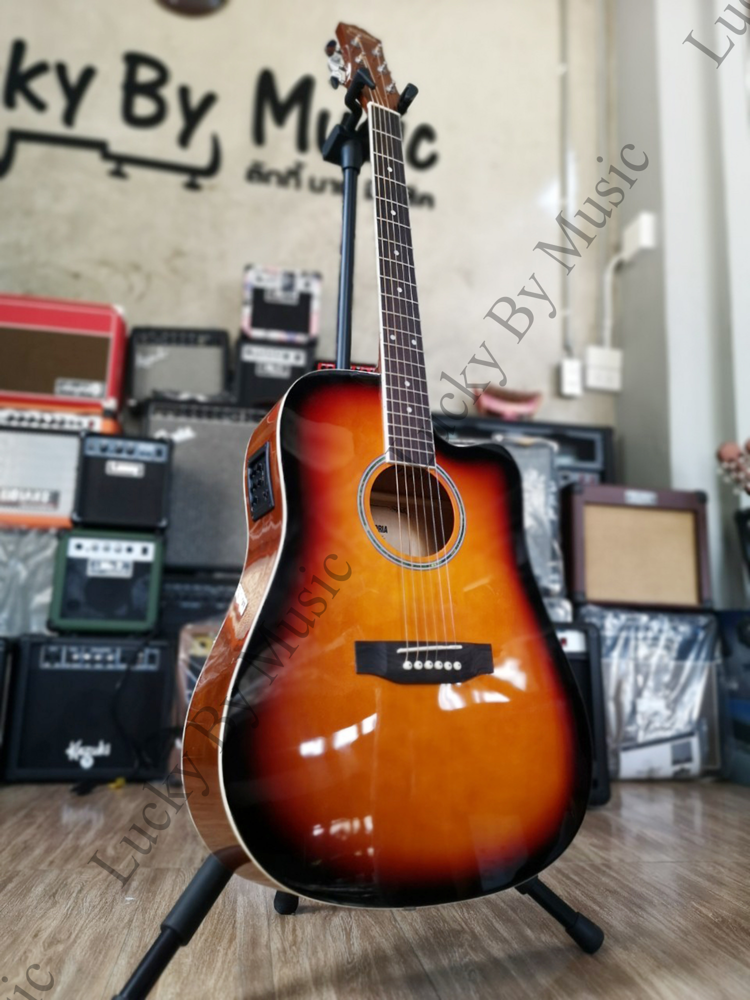 กีต้าร์โปร่งไฟฟ้า รุ่น VT-41CE SB มีเครื่องตั้งสายในตัว ทัชชิ่งจับง่าย ส่งด่วน มีรีวิว [ของแถมฟรี 8อย่าง]