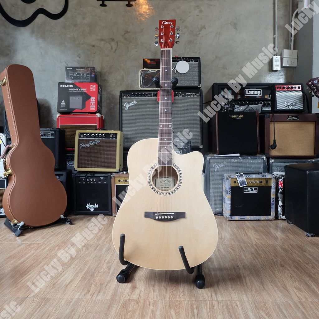 กีต้าร์โปร่ง Mady รุ่น MD-41 ขนาด 41นิ้ว สีไม้ ฟรี ปิ๊ก 2 อัน / ใบคอร์ด / ประแจ มีบริการเก็บเงินปลายทาง