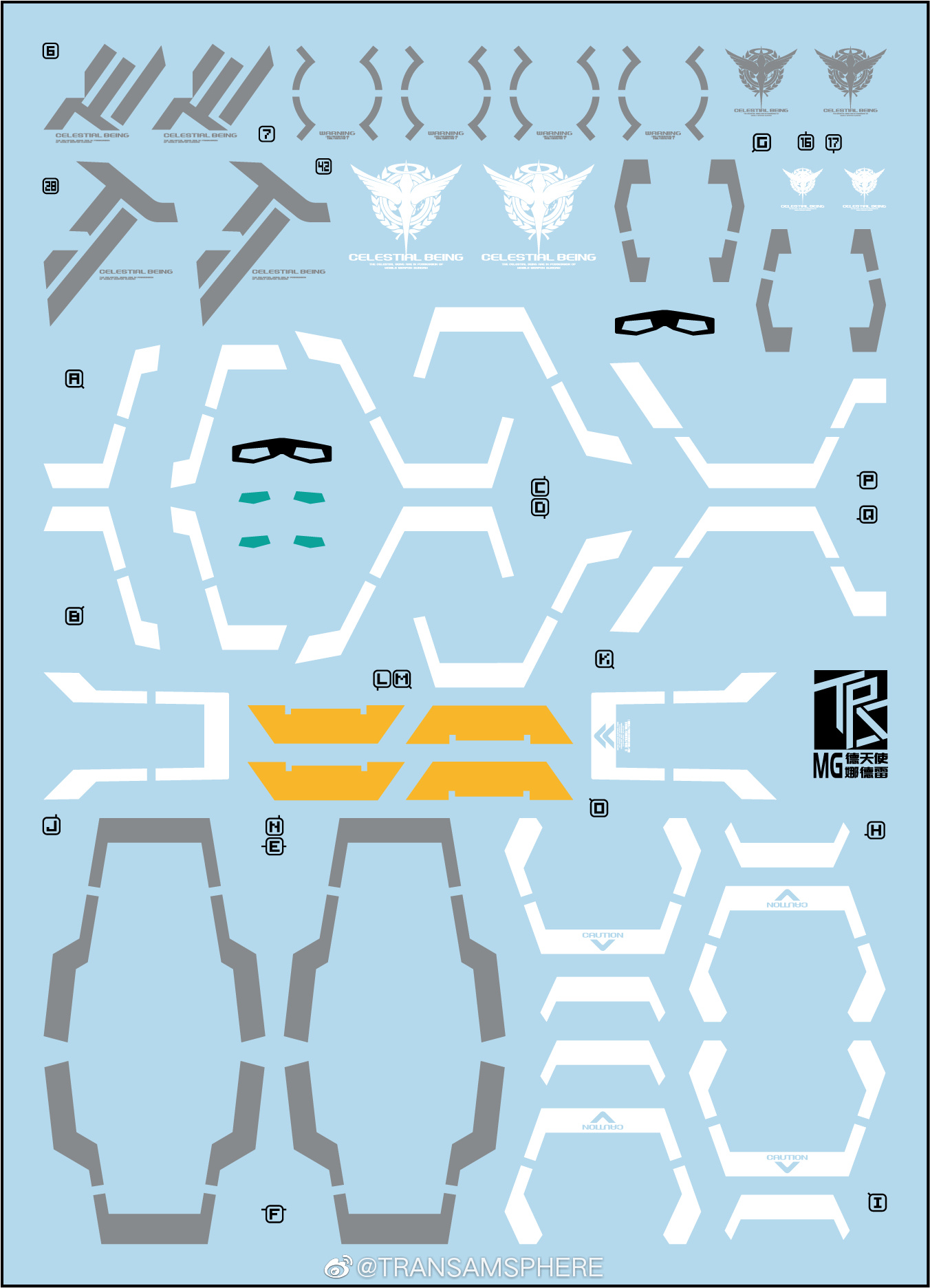 Water Decal 041 MG1/100 Gundam Virtue ยี่ห่อ TRS-Decal