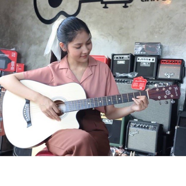 📸 กีต้าร์โปร่ง Passion รุ่น RETRO 38 นิ้ว มีเหล็กขันคอ เสียงใส วินเทจ เล่นง่าย ✅ เลือกเซต