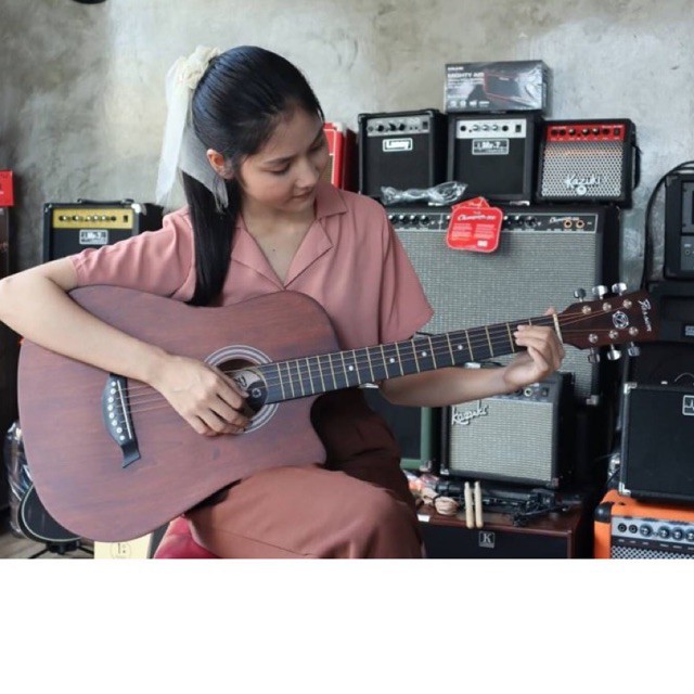 📸 กีต้าร์โปร่ง Passion รุ่น RETRO 38 นิ้ว มีเหล็กขันคอ เสียงใส วินเทจ เล่นง่าย ✅ เลือกเซต