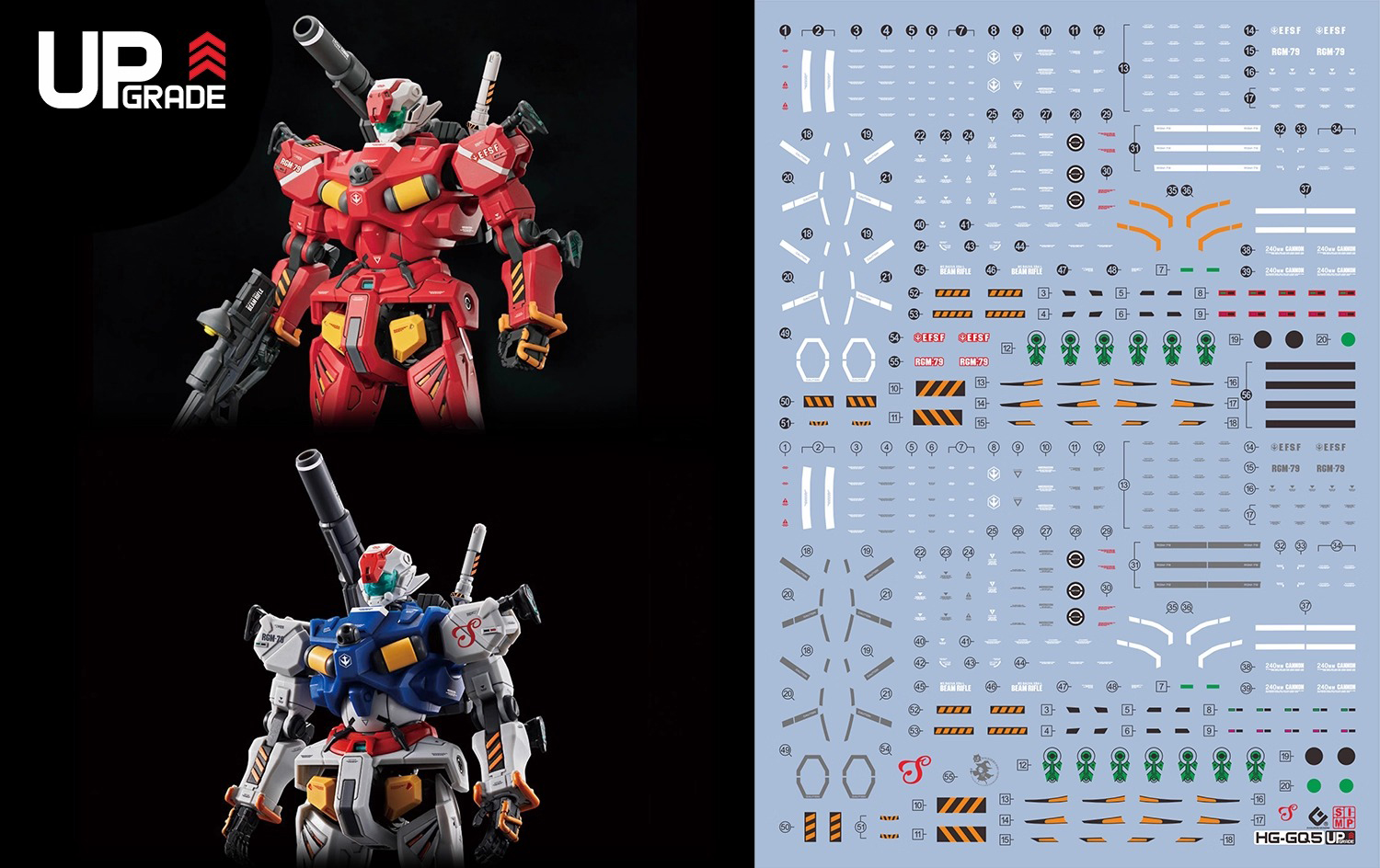 246 Water Decal HG1/144 Light-Type Guncannon (GQ) ยี่ห้อ S.I.M.P. Model Decal
