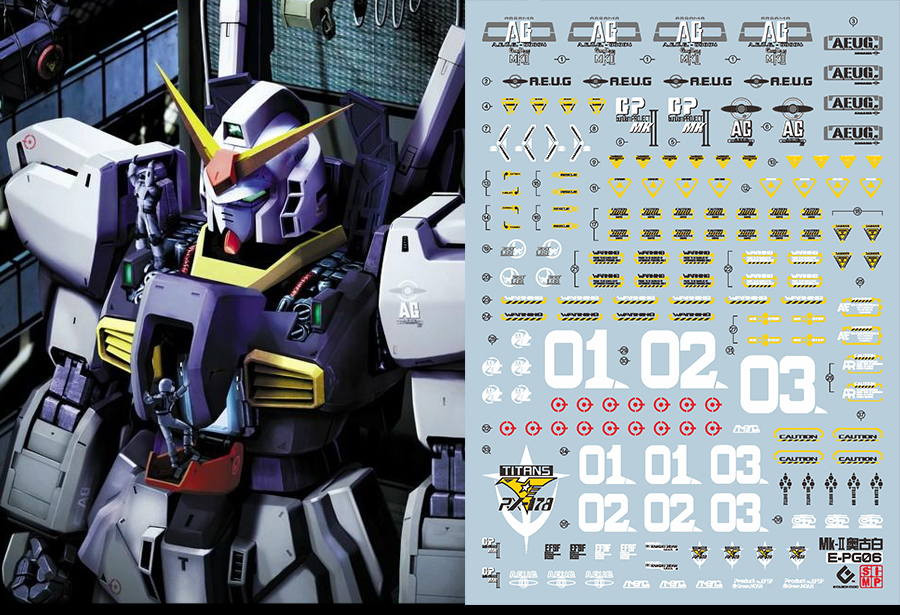 170 Water Decal PG1/60 Gundam MK-II ยี่ห้อ S.I.M.P. Model Decal