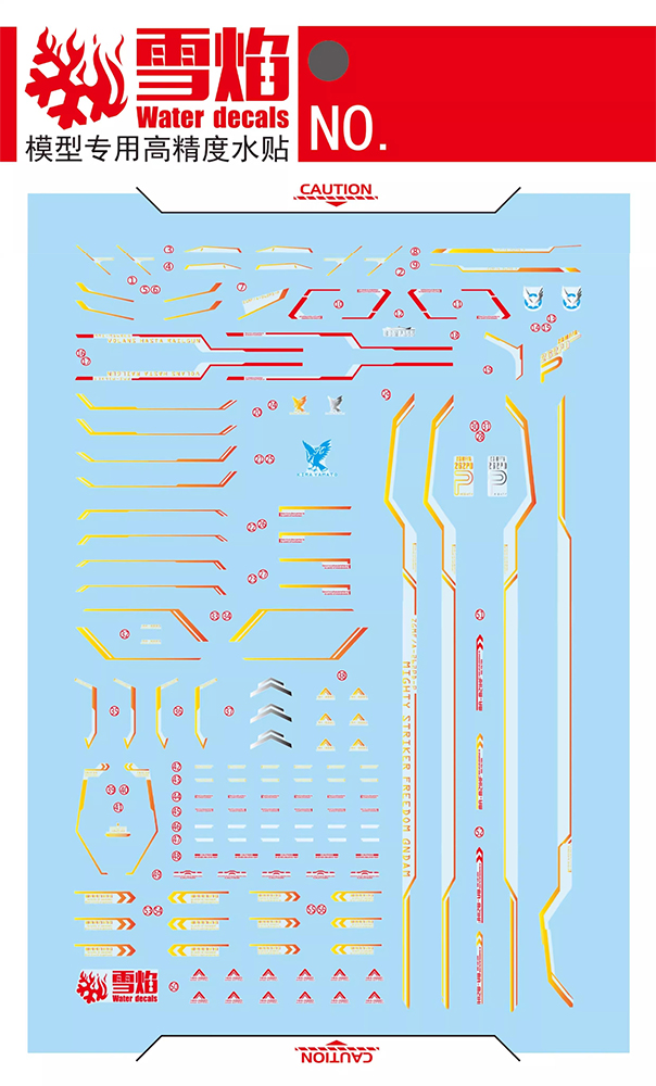 Water Decal 249 HG 1/144 Mighty Strike Freedom Gundam ยี่ห่อ XY-model