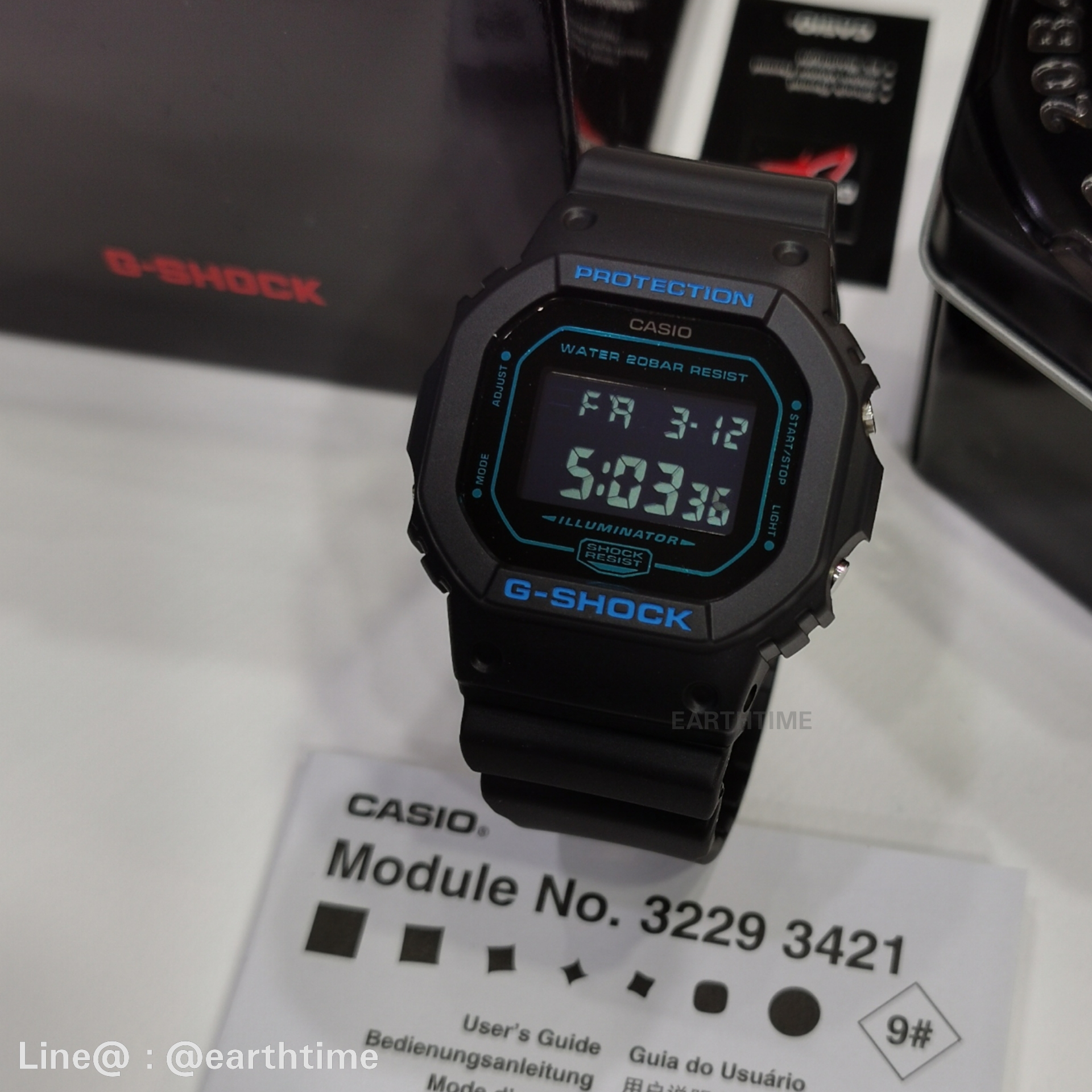 G-Shock Matte Black & Blue ของใหม่แท้100% รับประกัน 1 ปี DW-5600BBM-1DR