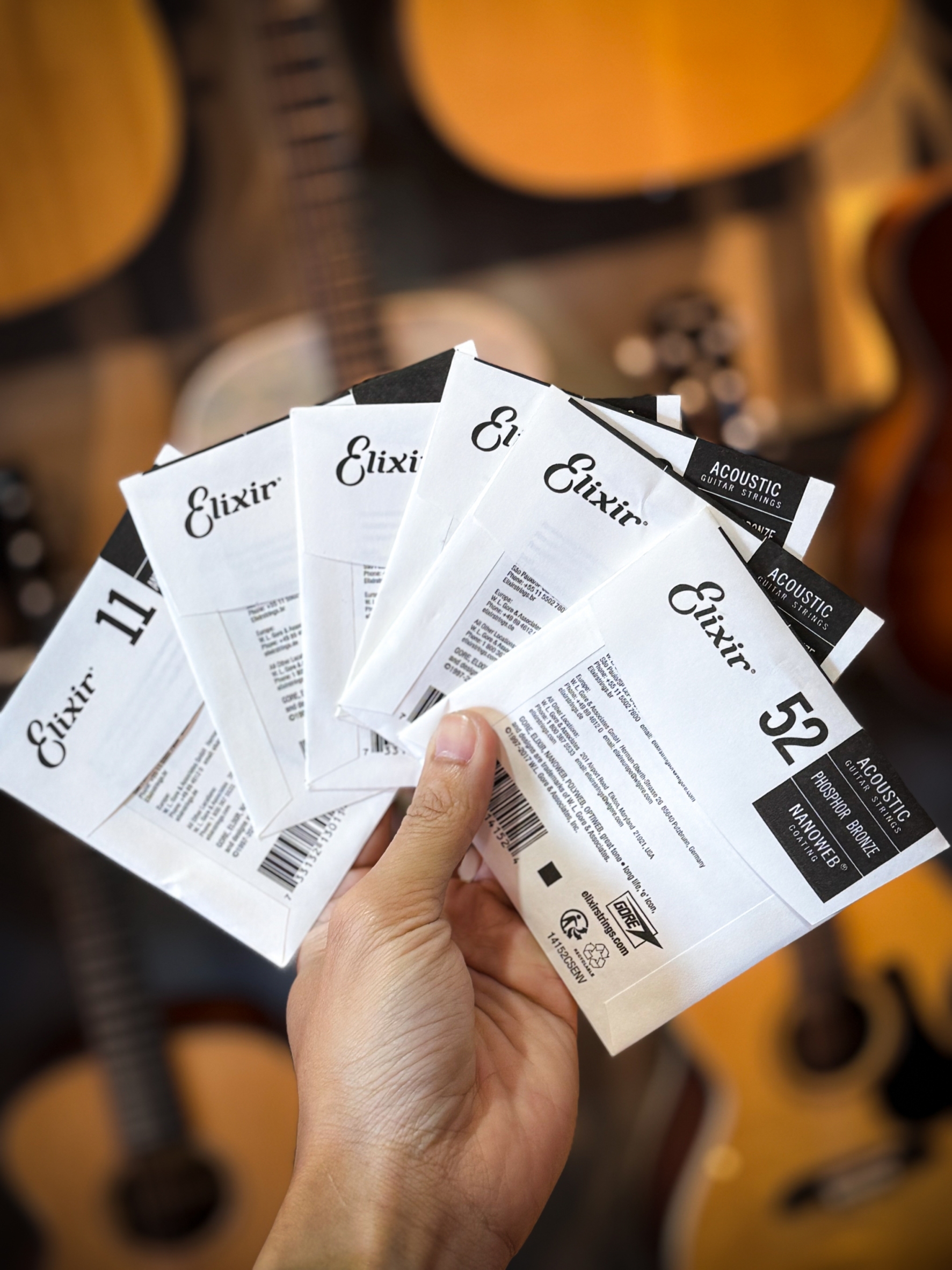 สายกีต้าร์โปร่ง Elixir บอร์ 11/52 Phosphor Bronze 16027