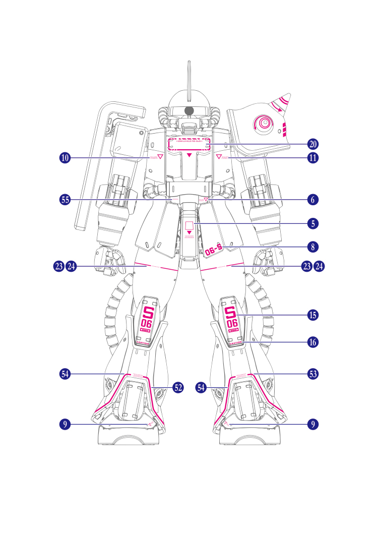 066 Water Decal MG1/100 Char`s Zaku II ยี่ห่อ S.I.M.P. Model Decal