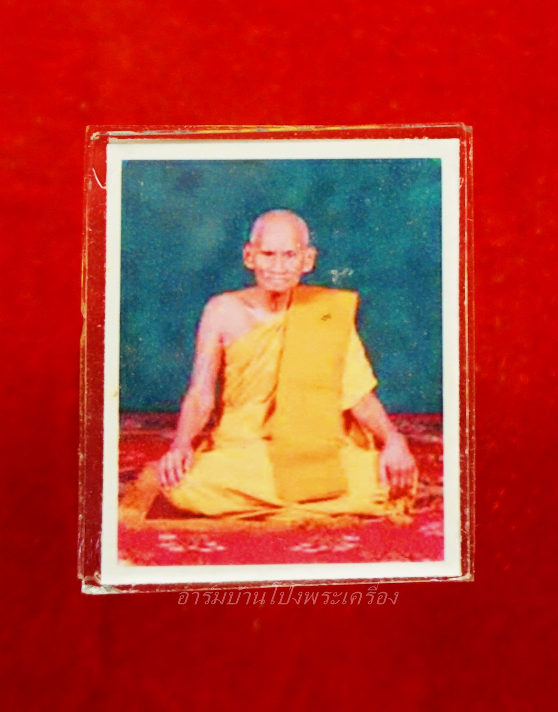 หลวงพ่อแดง วัดมะขาม รูปถ่าย อัดกระจก(องค์ที่1)