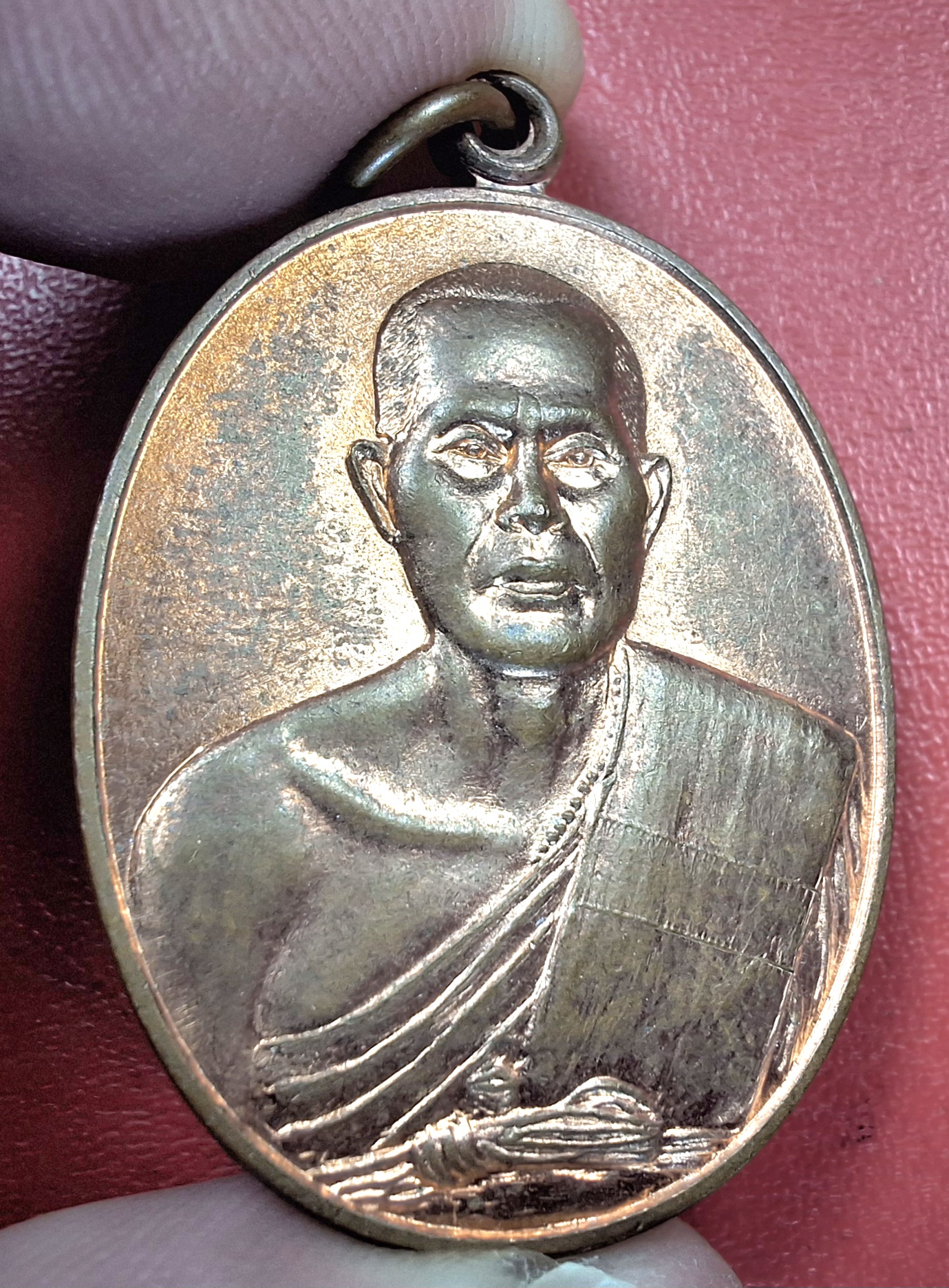 พระอาจารย์สมคิด วัดหินแท่นลำภาชี จ.กาญจนบุรี รุ่นแรก ปี๒๕๖๐ เนื้อทองแดง(องค์ที่1)