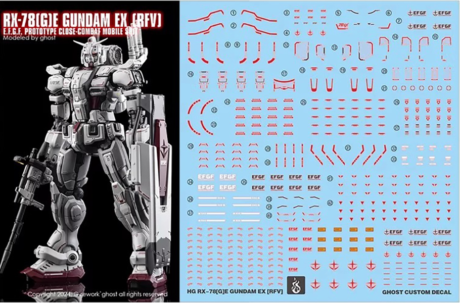 Water Decal 228 HG1/144 Gundam EX ยี่ห้อ Ghost Decal