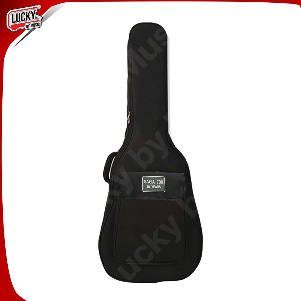 SAGA กีตาร์โปร่งไฟฟ้า SF700C ✅ ทรง D ของแถมสุดพิเศษ ภาคไฟฟ้า Mantic M-1 กระเป๋า SAGA ปิ๊ก คาโป้