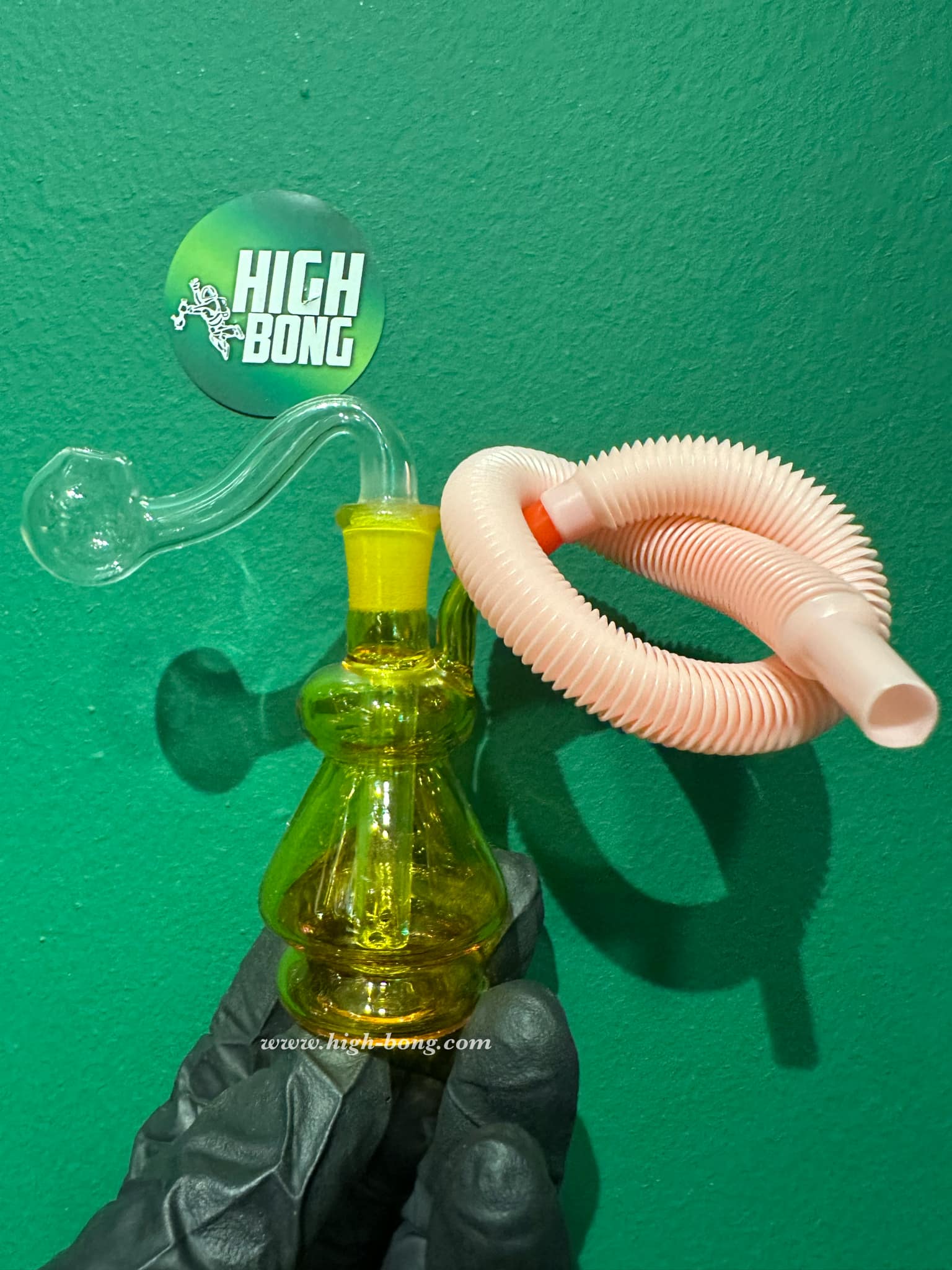 Colorful Glass Bong (7cm.)(Yellow)