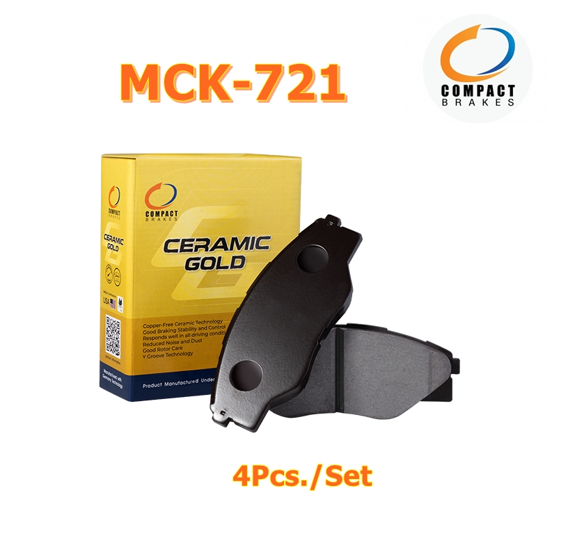 ผ้าเบรคคู่หน้า ISUZU DMAX 2/4WD ปี 2012-18, DMAX GOLD SERIES, PLATINUM 2/4WD ปี 2007-12, MU-X 2/4WD ปี 2014-ON MCJ-721
