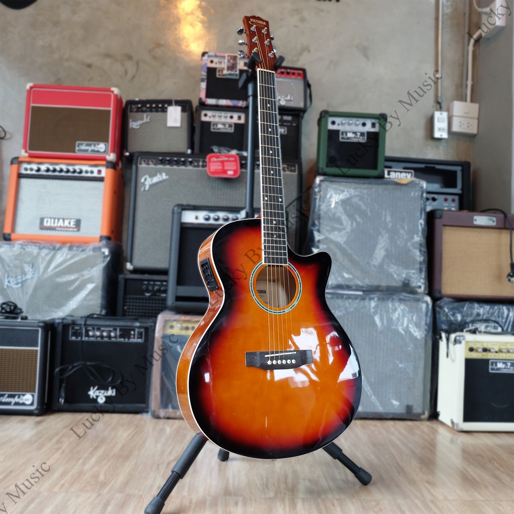 กีตาร์โปร่งไฟฟ้าVictoria กีต้าร์โปร่งไฟฟ้า+จูนเนอร์ในตัว