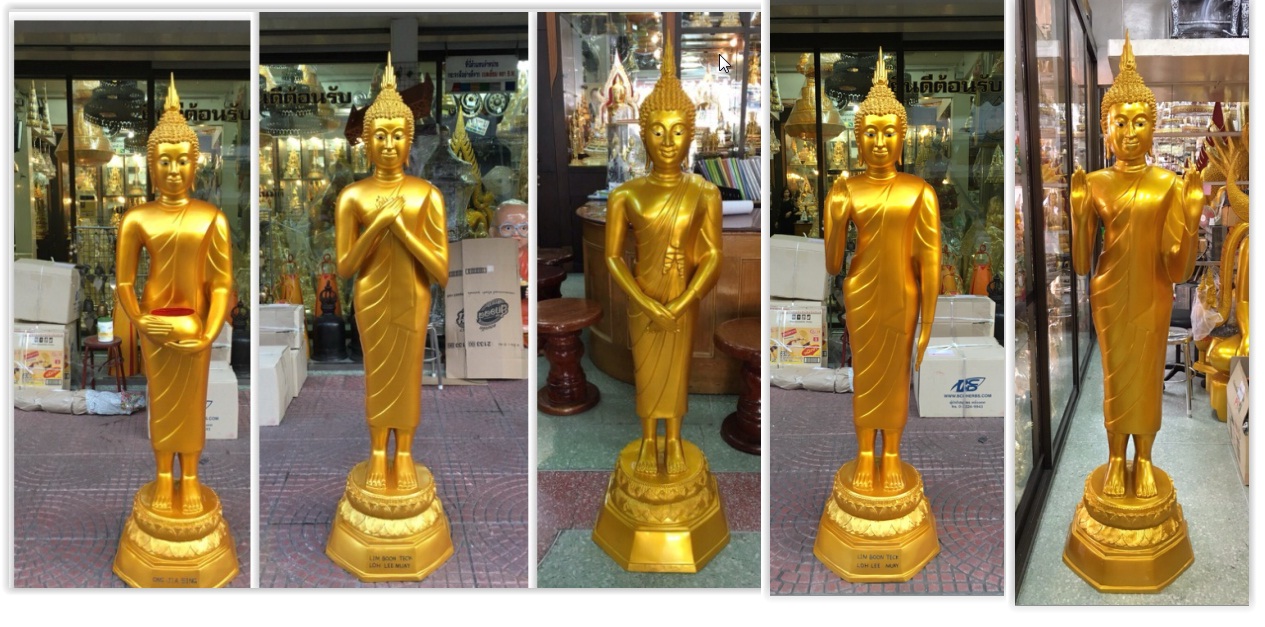 พระยืน พระประจำวันเกิด 25 นิ้วทองเหลือง