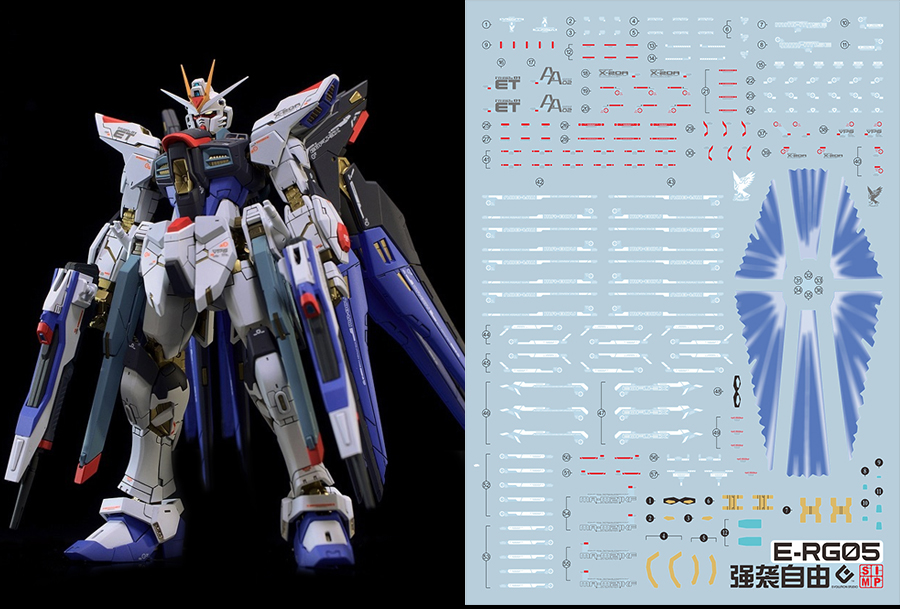 123 Water Decal RG1/144 Strike Freedom Gundam ยี่ห่อ S.I.M.P. Model Decal
