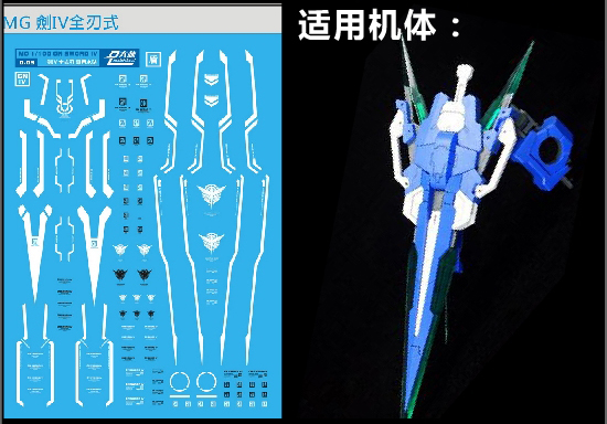 Decal GN03 MG1/100 IV Sword Full Saber ยี่ห่อ DL-model (สินค้าเหลือ1 แผ่น สั่งซื้อแล้วรอทางร้านติดต่อกลับ)