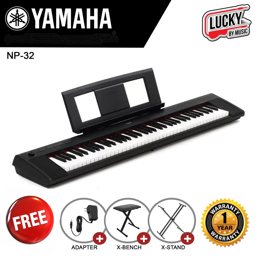 คีย์บอร์ดและเปียโน Yamaha Piaggero NP-32 มีช่องเสียบหูฟัง จำนวน 76 คีย์