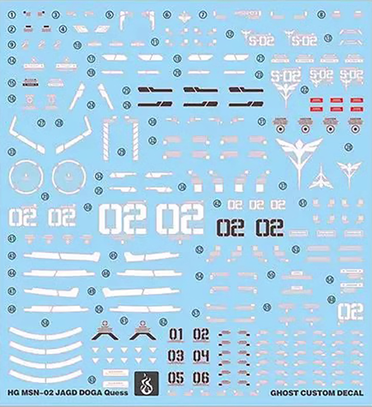 Water Decal 219 HG 1/144 Jagd Doga (Quess) ยี่ห้อ Ghost Decal
