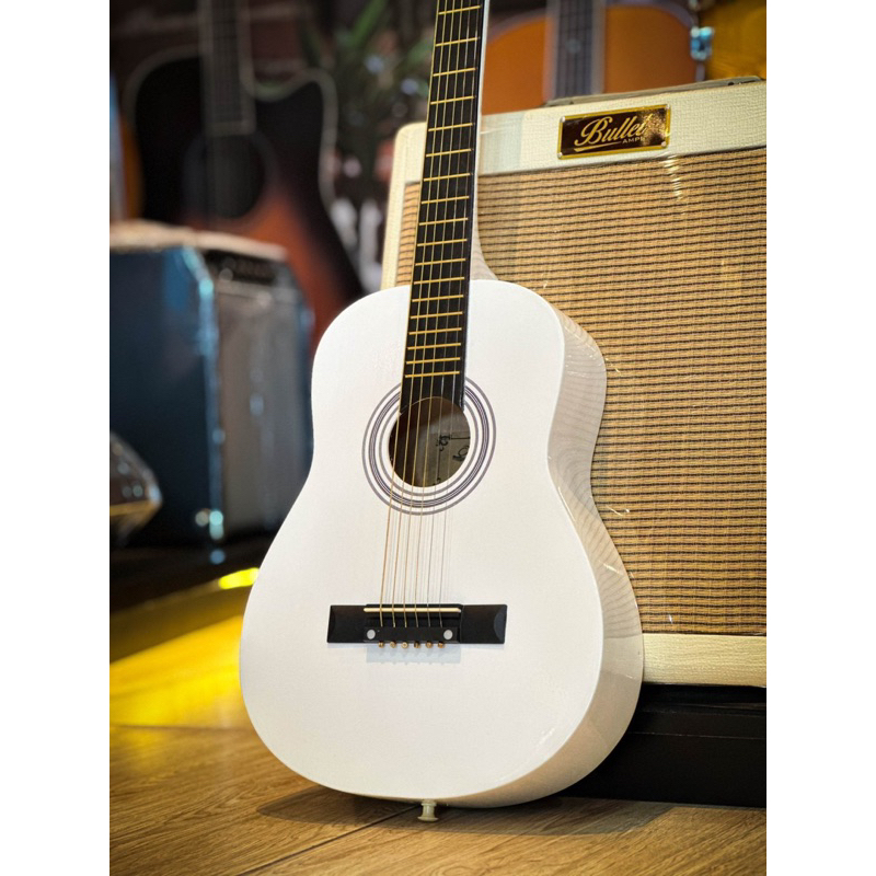 กีต้าร์โปร่ง Overspeed รุ่น OS-30 ขนาด 30 นิ้ว พกพาง่าย มีสีดำ สีไม้ ฟรี ปิ๊ก 2 อัน / ใบคอร์ด * คอเล็กจับง่าย มีปลายทาง