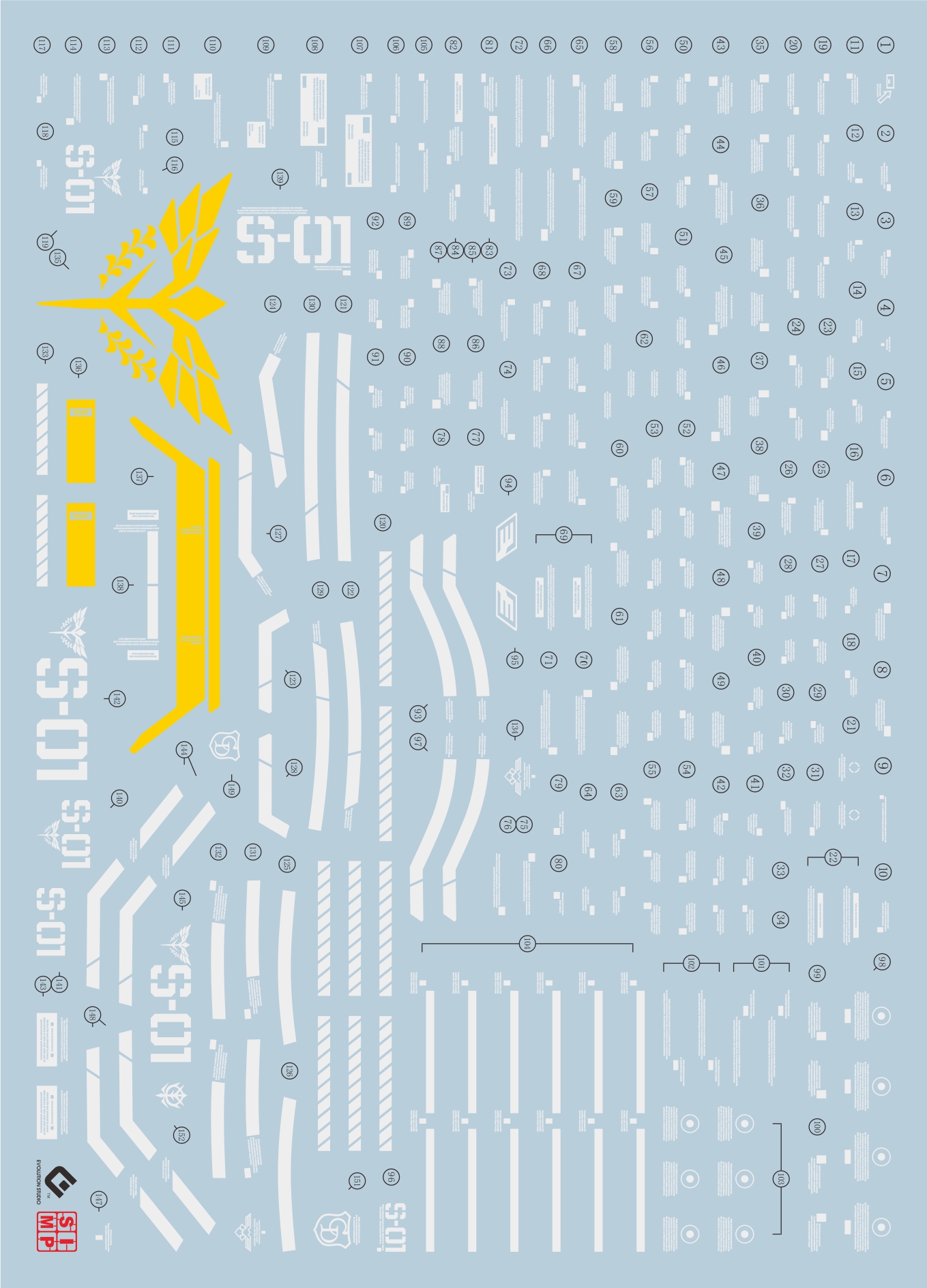 050 Water Decal MG1/100 Sazabi Ver.KA ยี่ห่อ S.I.M.P. Model Decal