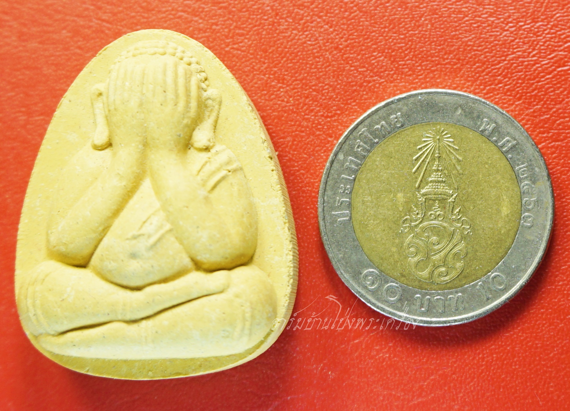 หลวงปู่แผ้ว วัดกำแพงแสน พระผงปิดตาจัมโบ้ ปี๒๕๕๐ รุ่นเจริญพร๘๔ สีเหลือง(องค์ที่5)