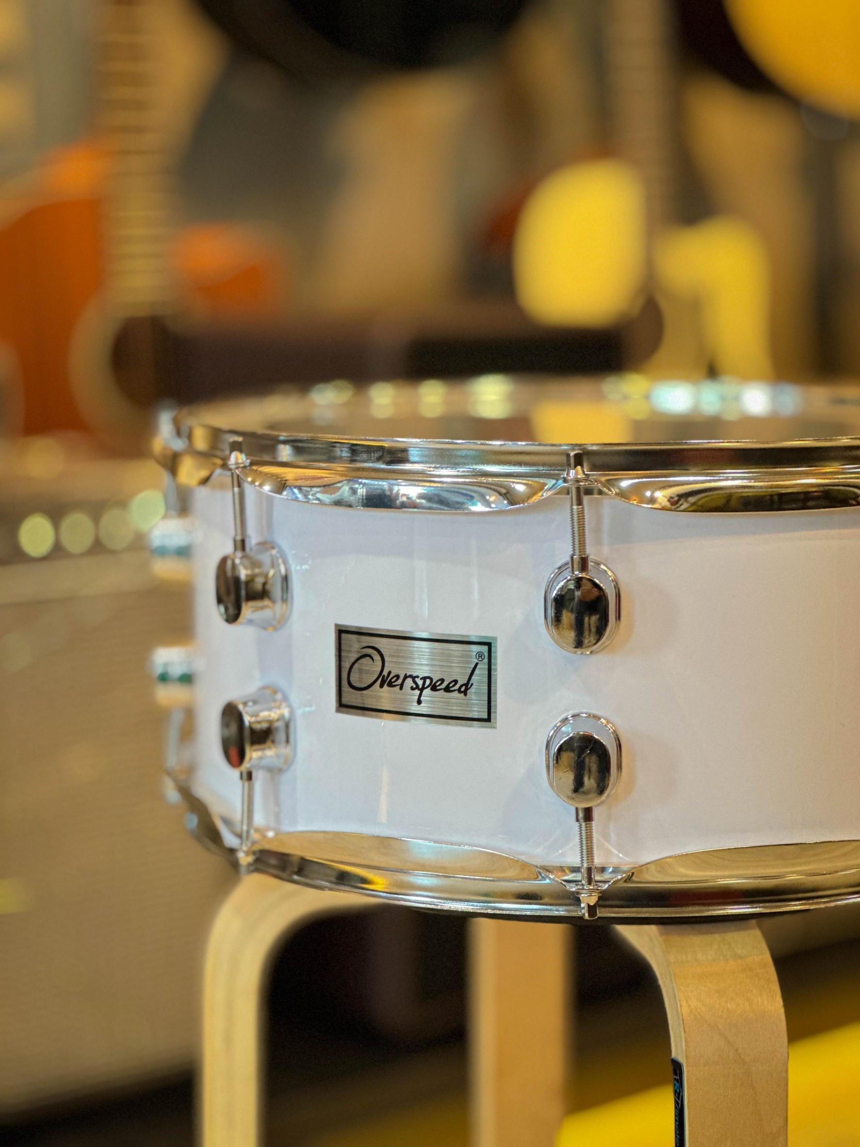 กลองสแนร์ Overspeed ขนาด 14*6.5 นิ้ว กลองเดินแถว แบบถังสั้น กลองพาเหรด พร้อมอาร์มสะพาย อย่างดี + ไม้กลอง / ประแจกลอง