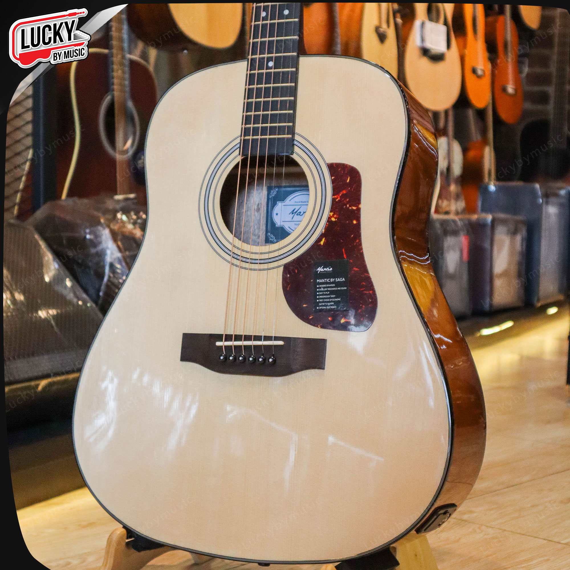 กีตาร์โปร่งไฟฟ้า Mantic รุ่น GT310 ขนาด 41 นิ้ว กีต้าร์โปร่ง พร้อมภาคไฟฟ้า GT-4 แถมฟรี กระเป๋า ปิ๊ก4อัน ประแจ