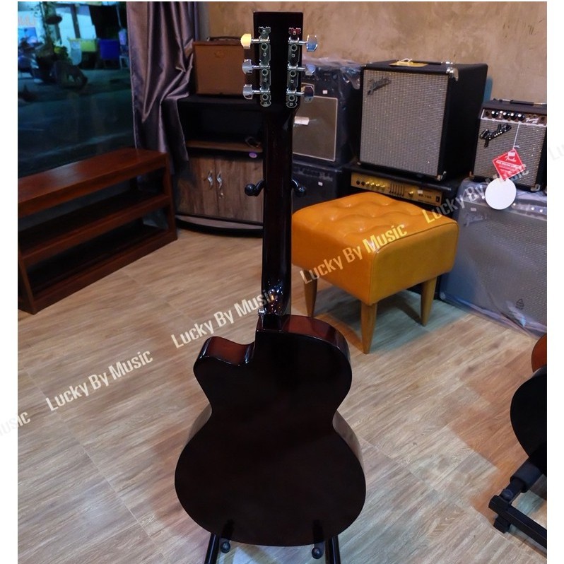 Martin Lee กีต้าร์โปร่ง 38 นิ้ว สีไม้ **มีเหล็กดามคอ** ลูกบิดโครเมียม ขนาด 38 นิ้ว ผู้ใหญ่เล่นได้ ไม้ลินเดน ทรงคอเว้า แถมฟรี กระเป๋า ปิ๊ก ที่เก็บปิ๊ก จูนเนอร์ สายสะพาย และใบคอร์ด พร้อมส่ง