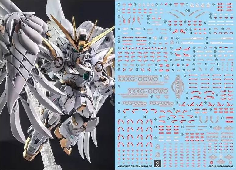 Water Decal 245 MG1/100 Gundam Wing Zero Ver.Snow White ยี่ห้อ Ghost Decal