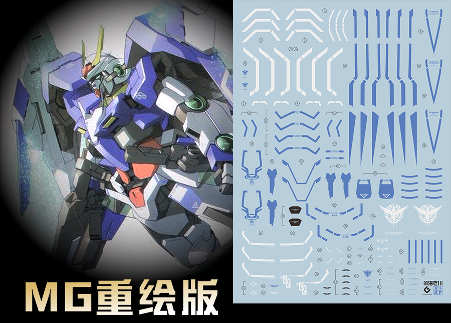 060 Water Decal MG1/100 Gundam OO Raiser ยี่ห่อ S.I.M.P. Model Decal
