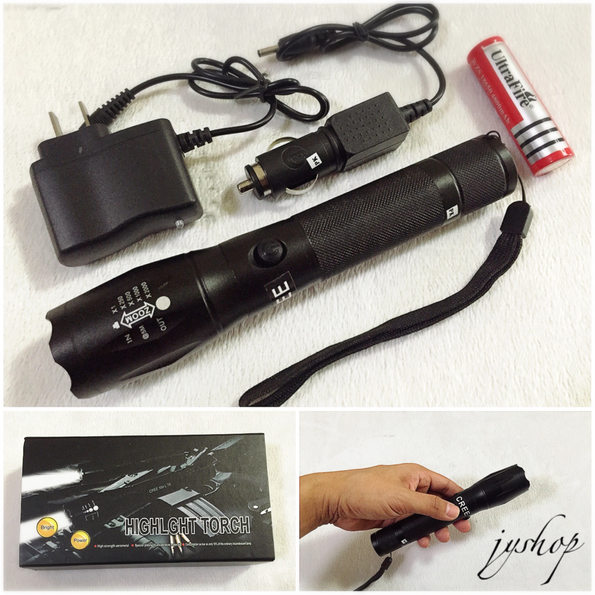 ไฟฉายซูมชาร์จ High Light Torch