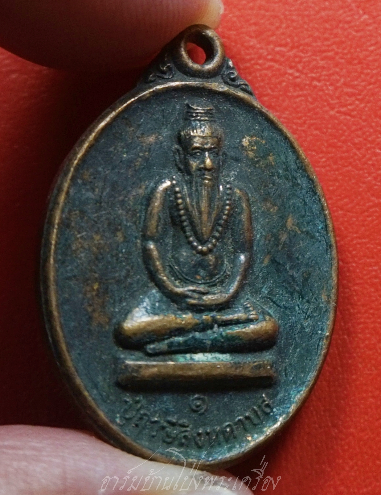 ปู่ฤาษีสิงหดาบส หลังยันต์ห้า เนื้อทองแดงรมดำ ไม่ทราบที่(องค์ที่3)