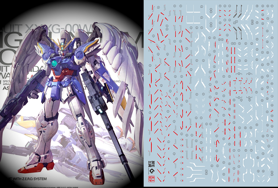 075 Water Decal MG1/100 Gundam Wing Zero Ver.KA ยี่ห่อ S.I.M.P. Model Decal