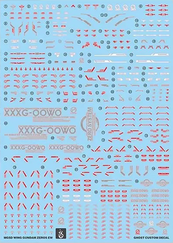 Water Decal 245 MG1/100 Gundam Wing Zero Ver.Snow White ยี่ห้อ Ghost Decal