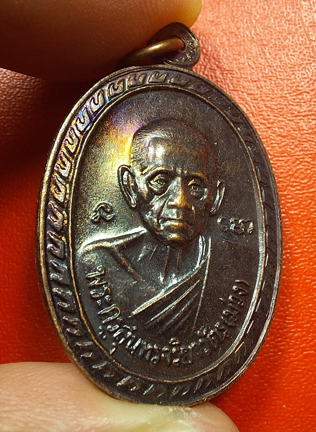 หลวงปู่ม่วง วัดยางงาม จ.ราชบุรี ปี๒๕๔๒ อายุ๘๙ปี เนื้อทองแดงรมดำ(องค์ที่4)