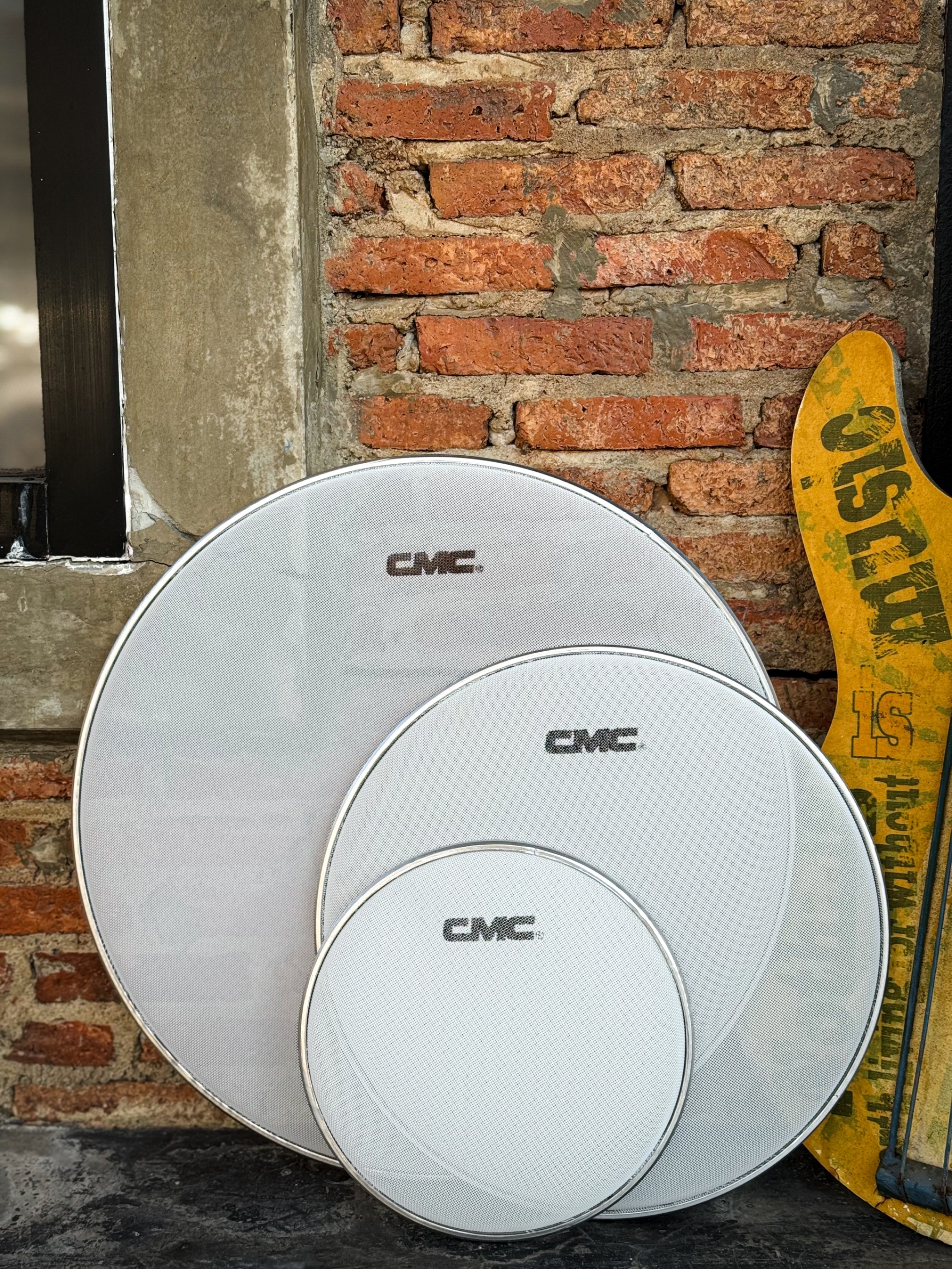 หนังกลองมุ้ง CMC Mesh Head White 8" 12" 16" เลือกขนาด หนังกลองใช้สำหรับซ้อมเก็บเสียง ลดถึงเสียง 90%