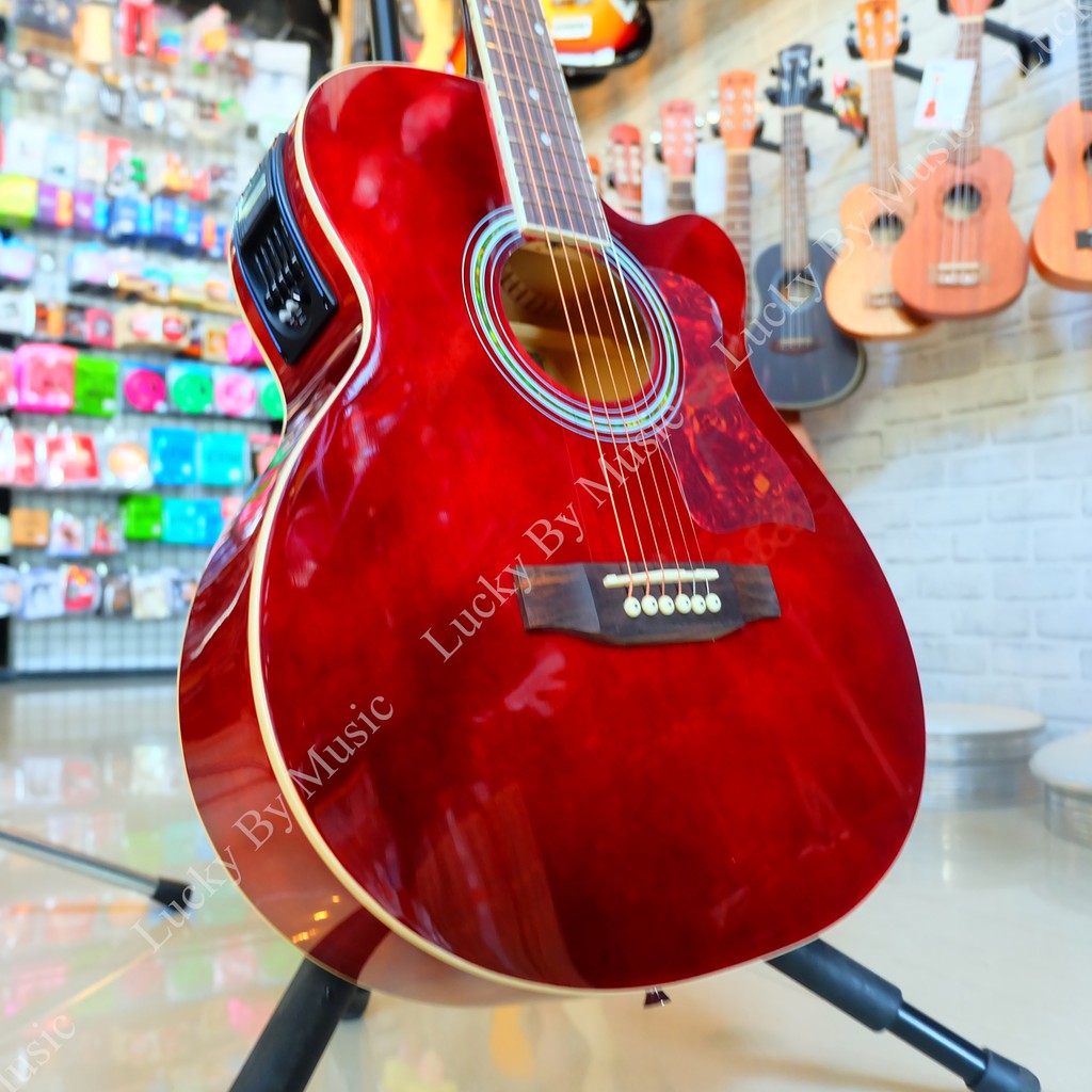 กีตาร์โปร่งไฟฟ้า มีจูนเนอร์ในตัว Martinlee รุ่น ML-408C สีโอ๊ค เสียงเพราะ เล่นง่าย ดีไซด์สวย แถมยังมีจูนเนอร์ในตัว