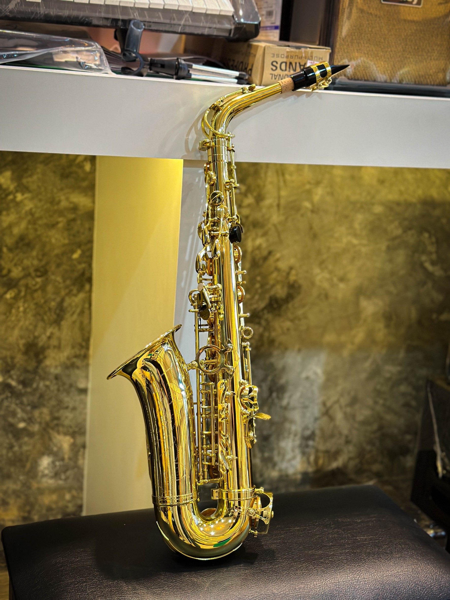 Pietro แซกโซโฟน Eb อัลโต Saxophone Alto (Eb) สีทอง แซ็กโซโฟน พร้อมกล่องบุกำมะหยี่ อุปกรณ์ครบชุด