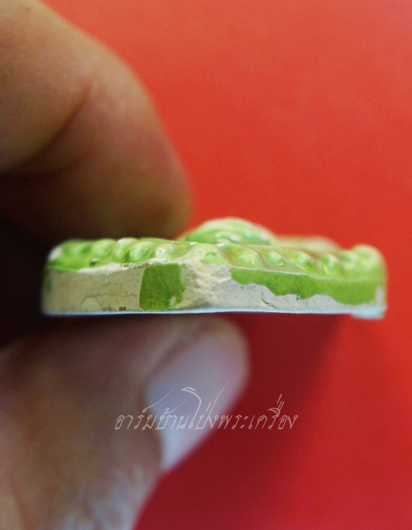 ขุนแผน เนื้อกระเบื้องเคลือบ สีเขียว วัดโชติทายการาม ปี๒๕๕๘(องค์ที่1)