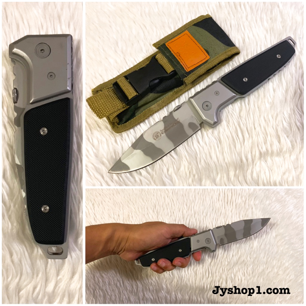 มีดพับ Smith&Wesson ใบมีดลายพราง