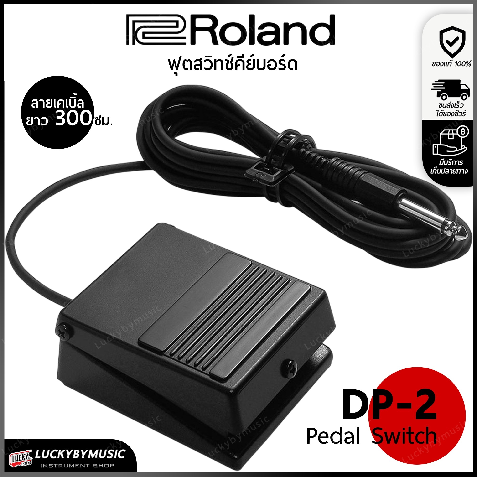 Roland DP-2 Pedal Switch ฟุตสวิทช์คีย์บอร์ด และเปียโนไฟฟ้า หัวแจ็คแบบโมโน / มีบริการเก็บเงินปลายทางค่ะ