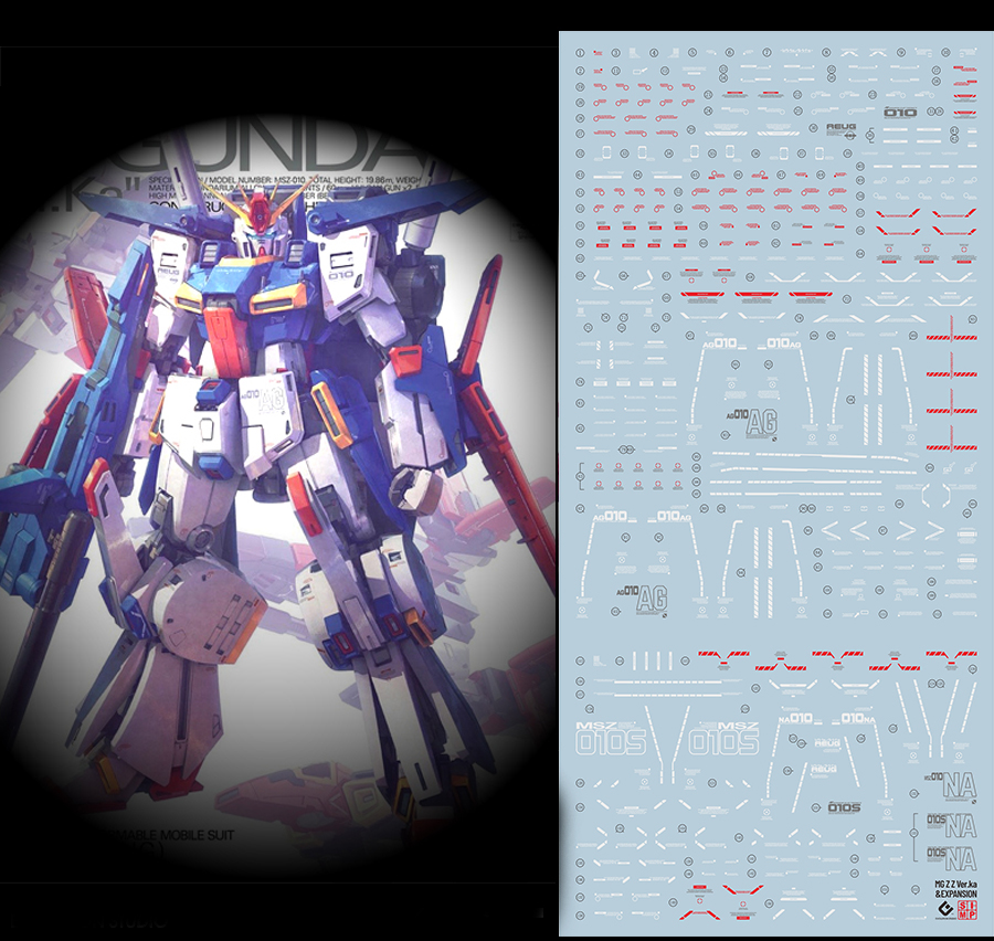 067 Water Decal MG1/100 ZZ Gundam ยี่ห่อ S.I.M.P. Model Decal