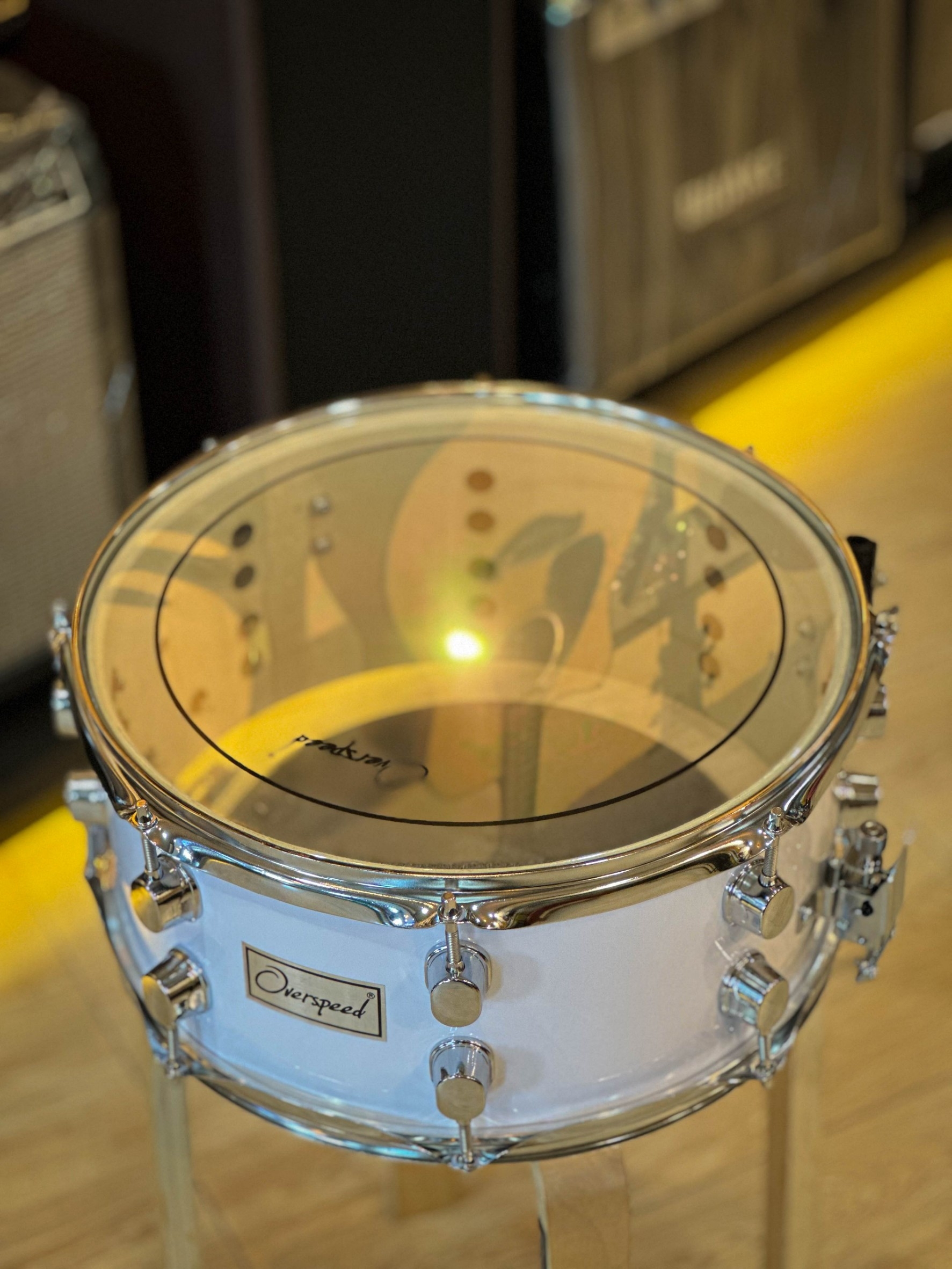 กลองสแนร์ Overspeed ขนาด 14*6.5 นิ้ว กลองเดินแถว แบบถังสั้น กลองพาเหรด พร้อมอาร์มสะพาย อย่างดี + ไม้กลอง / ประแจกลอง