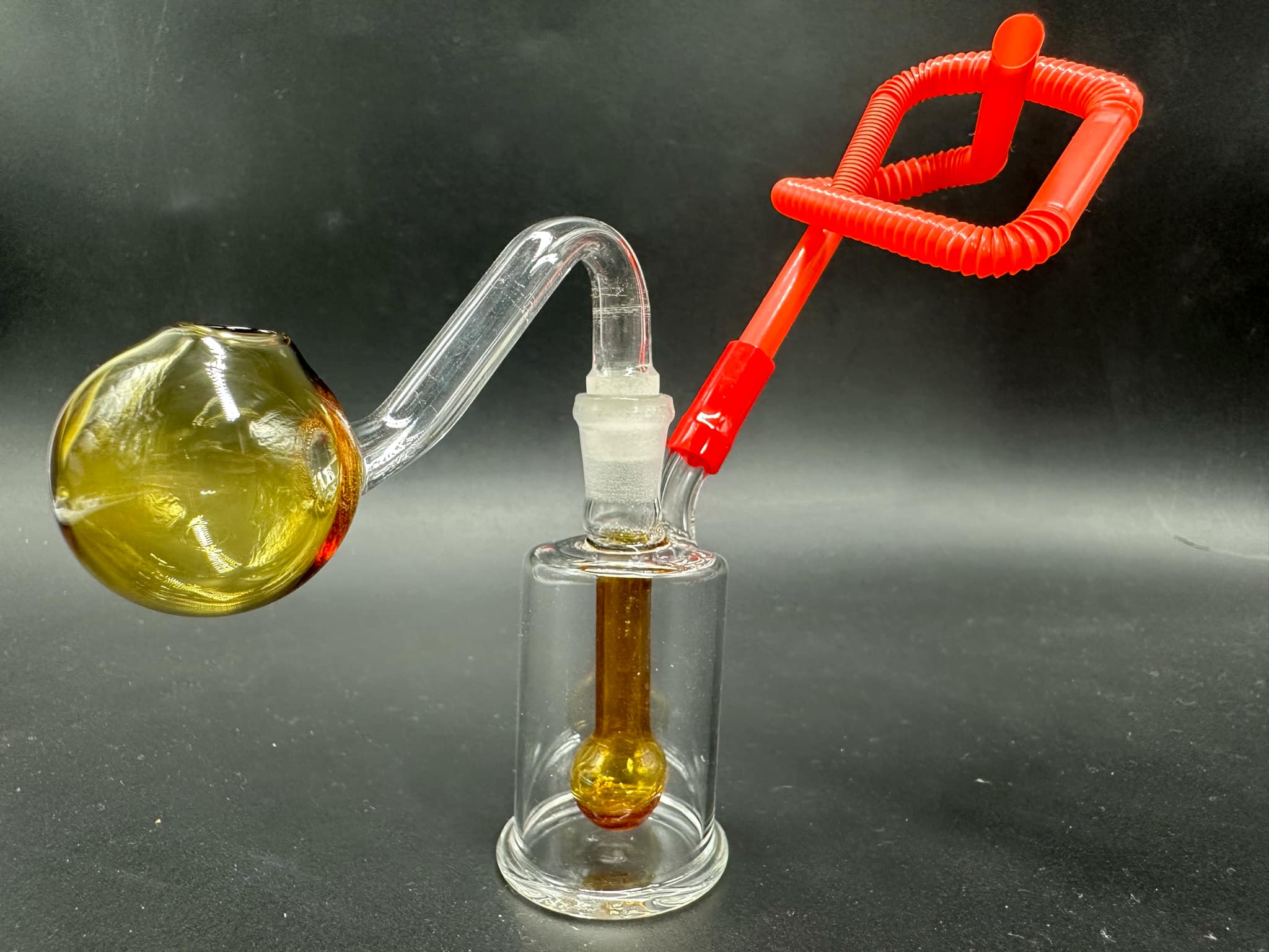 Blown Glass Bong + Medium Cup Crystal Ball (8cm.)