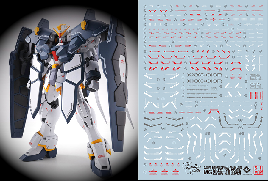 077 Water Decal MG1/100 Gundam Sandrock EW Armadillo Unit ยี่ห่อ S.I.M.P. Model Decal