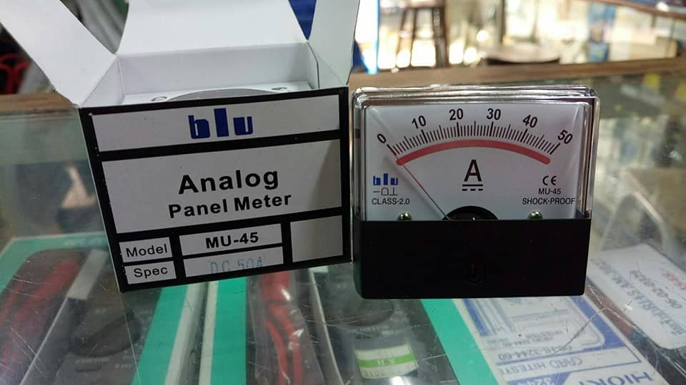 มิเตอร์50ADCมิเตอร์เข็ม50ADC50แอมป์ดีซีรุ่นMU-45ขนาดกว้าง54มมยาว60มมสูง45มม(54x60x45MM)MU45ราคาตัวล่ะอนาล็อกมิเตอร์