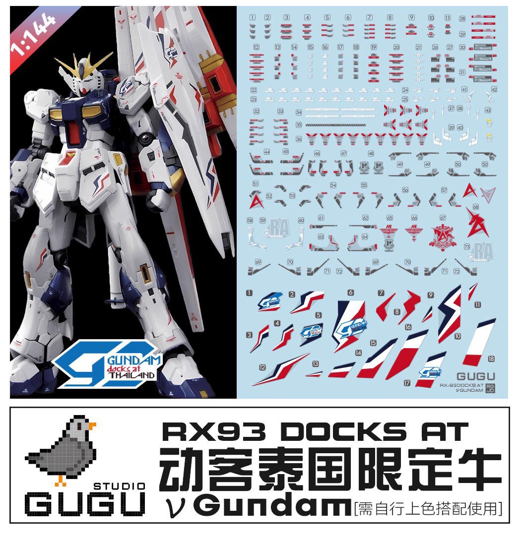 Decal RG69 Nu Gundam Ver.Gundam Dock Thailand ยี่ห่อ GuGu