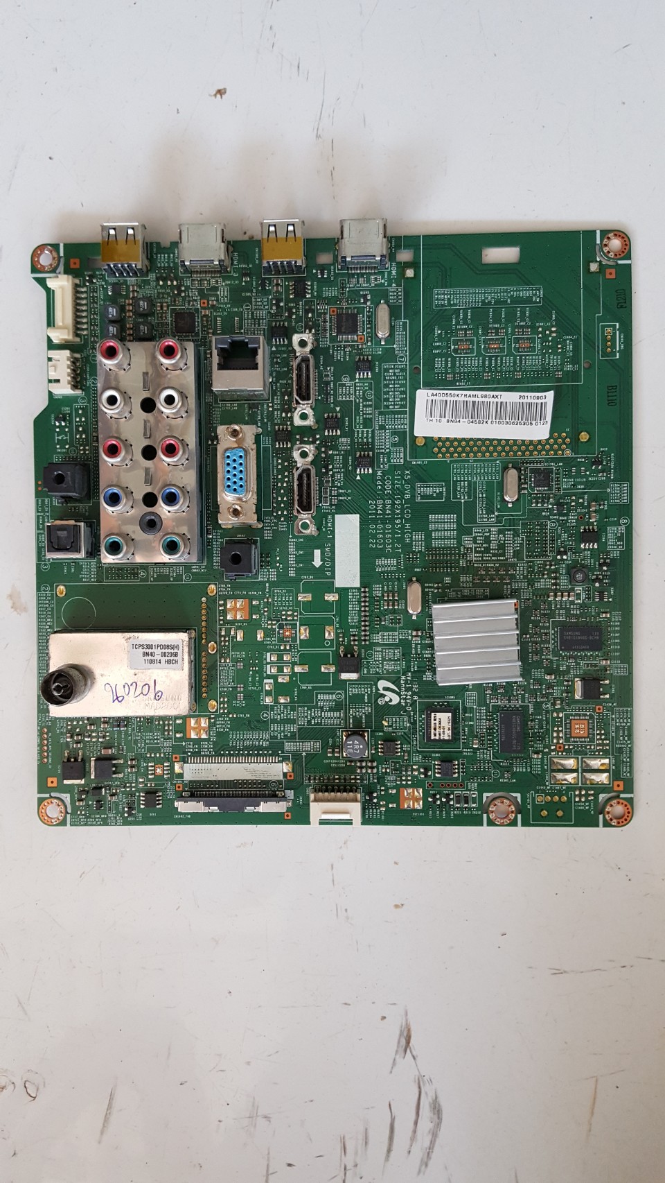 mainboard (เมนบอร์ด) samsung LA40D550K7R, BN94-04582K,SAMSUNG เมนบอร์ดทีวีซัมซุง (Mainboard Tv Samsung) อะไหล่แท้/ของถอด รุ่น LA40D550K7R :LA40D551K8 :LA46D550K7R พาร์ท BN94-04596A :BN94-04582K :BN94-04595A :BN94-05474F :BN94-05474K