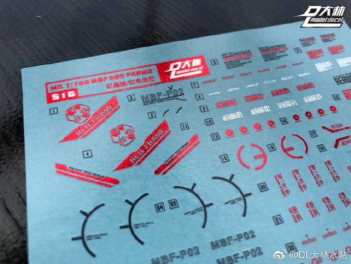 Decal S16 MG1/100 Astray Red Frame Fight Unit Ver.MB สีโลหะ ยี่ห่อ DL-model